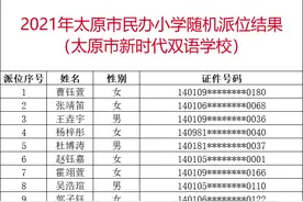 2021年太原市民办小学随机派位结果图片