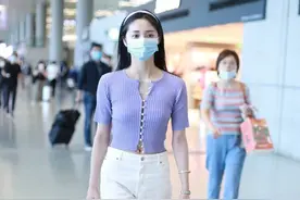 周洁琼也太甜了！珍珠扣香芋紫短TEE超少女图片