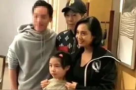 朱茵一家三口罕同框，黄贯中身材发福明显，8岁女儿似妈翻版图片