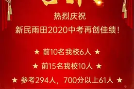 新民雨田中考喜报图片
