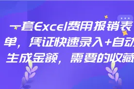 一套Excel费用报销表单，凭证快速录入+自动生成金额，需要的来了图片