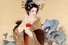中国古代美女：贵妃醉酒——“羞花”杨玉环图片