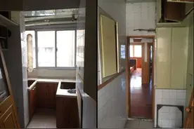 东莞厨房翻新：昏暗老厨房改放开放式，选对瓷砖就能摆脱油腻图片