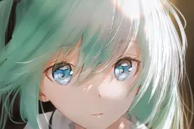 这位画师的初音未来，她脸上有光啊图片