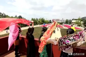 冲上热搜！大妈带50条丝巾游园，大喊要把春天补回来！图片