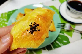 孩子爱吃的香蕉酥，用蛋挞皮做更简单，酥软香甜，比买的还好吃图片