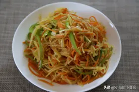 卷饼的配菜，下饭的小菜，美味营养的炒三丝怎样做更好吃图片