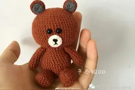 钩针图解:格子布朗熊图片