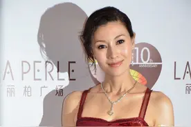 李嘉欣不愧是港姐冠军，穿刺绣长裙温婉别致，戴钻石项链显贵气图片