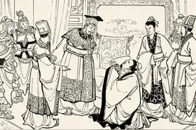 三国演义全集（398），刘璋亲自出城迎接刘备，王累不惜以死劝谏图片