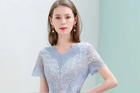 2019蕾丝连衣裙夏季气质超仙,中长款过膝v领短袖仙女甜美收腰裙子图片