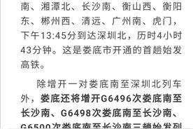 娄底开通首趟娄底南至深圳北G6044次始发高铁图片