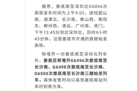 娄底开通首趟娄底南至深圳北G6044次始发高铁图片