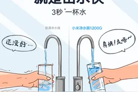小米净水器 1200G 预热：大通量 3 秒接一杯水，7 月 20 日发布图片