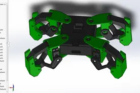 Quadruped四足爬行玩具机器人3D图纸 Solidworks设计图片