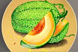 儿童画教程｜油画棒的色彩技法练习《香甜的哈密瓜》图片