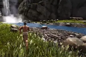 《方舟生存进化》主播意外发现水帘洞，在这里可以发展世外桃源图片