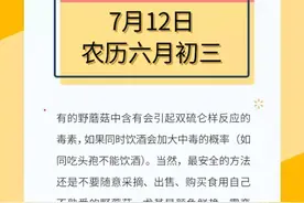 健康日历｜吃野蘑菇不能饮酒图片