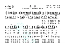 阎维文演唱《母亲》简谱图片