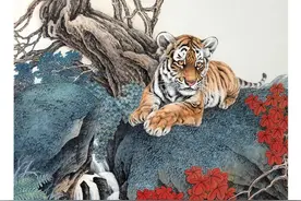 画家申杰和他的虎兄虎弟们图片
