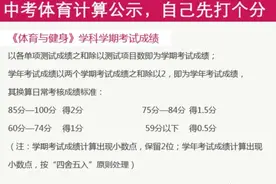 上海中考体育统考分数换算规则图片