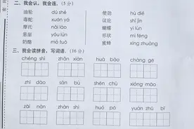 二年级语文上册拼音与字词考试题，总结了上册语文中必考的考点图片