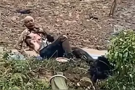 “禁止垂钓”旁钓鱼男子被电击，鱼线甩在高压线上，身体瞬间变漆黑图片