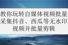 教你玩转自媒体视频批量采集抖音、西瓜等无水印视频并批量剪辑图片