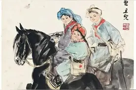 名家山水、人物画《策马图》欣赏图片