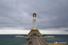 乌云密布下的南海观音，难得一见的美景，如电影大片别样震撼图片