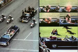 1963年肯尼迪总统遇刺，图2爆头瞬间，图4总统夫人飞身捡掉落头骨图片