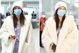 金晨的171身高真不白给，白色羊羔绒不显臃肿，这身高羡慕不来图片