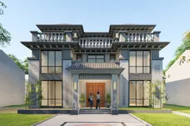 真香案例之3层新中式别墅（面宽 15.5米 进深 13.8米）图片