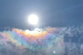 北京天空出现七彩祥云图片
