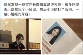 为了一睹美女审判长的芳容，你愿意犯点小错吗？网友评论太真诚了图片