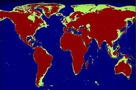 海平面下降500、1000、2000米的世界图片