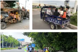 南安：严查三轮载货汽车（摩托车）、农用车、货车违法载人图片