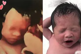 怀孕后，肚子里的宝宝也在努力"守护"妈妈，看完想生娃了图片