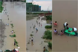 派河涨水翘嘴鱼群爆发，引来捕鱼大军，网友：鱼就是这样被搞绝的图片