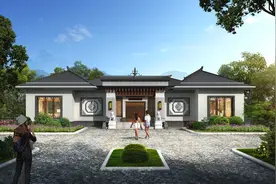 22万建中式庭院别墅，百万豪宅既视感，村里的人都看呆了图片