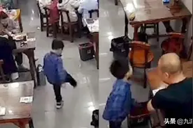 男童将玩具踢进食客菜中，父亲怒扇耳光，事后悔不当初：我不该打他图片
