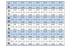 生肖年龄对照表？今年的你多大了，表是2020年的算的时候+1图片