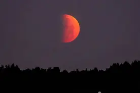 “超级血月”现身新加坡夜空，高清大图请查收图片