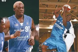 old man？罗德曼45岁打比赛依旧神勇，单场23篮板创纪录图片