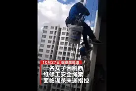 高楼维修工安全绳索突然被21层女住户割断 涉事女子：出于恼怒图片