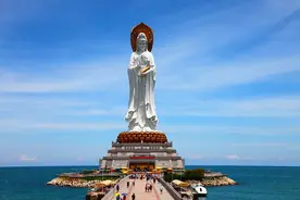 我国最高的观音像：耗费8亿建造非常灵验，连飞机都得绕开飞行图片