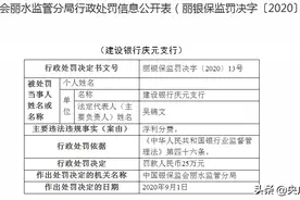 因浮利分费 建设银行庆元支行“吃罚单”图片