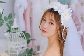 白色婚纱新娘日系摄影写真壁纸图片