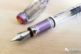 三文堂钻石紫色铝合金活塞透明钢笔F尖评测图片