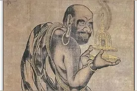 五代南唐时期著名画家贯休《罗汉十六帧图》绘画作品赏析图片